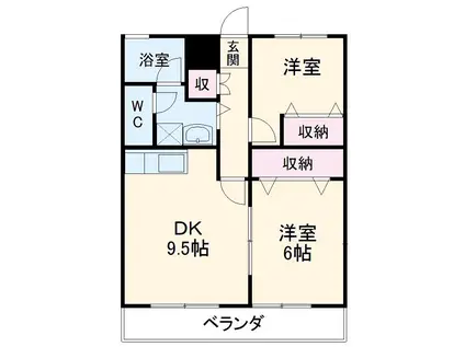 メゾン梅香(2LDK/3階)の間取り写真