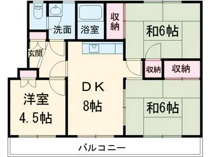 コスモスイトウ(3DK/1階)の間取り写真