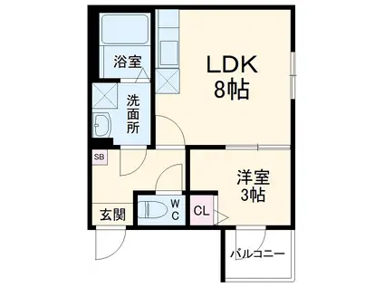 THE HOUSE 与野本町 BLANC(1LDK/1階)の間取り写真
