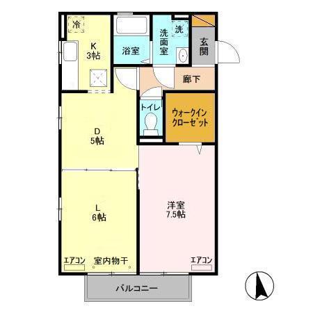 アルシス 1(1LDK/1階)の間取り写真