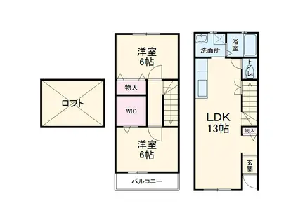 ＡＬＩＣＥ館(2LDK)の間取り写真
