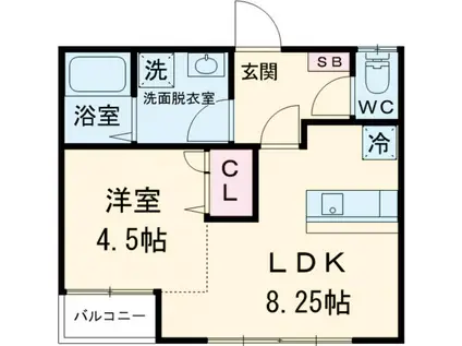 リブライズハイツ(1LDK/2階)の間取り写真