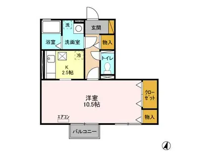 PRINCESS Ⅱ(1K/1階)の間取り写真