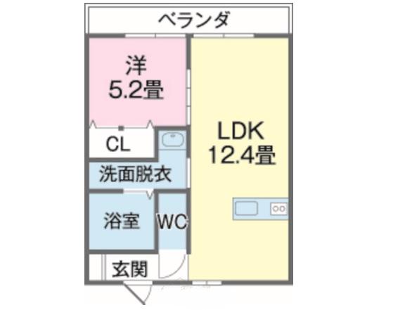 マリンロードビュー(1LDK/1階)の間取り写真