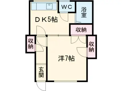 青嵐館Ⅰ(1DK/1階)の間取り写真