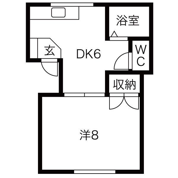 青嵐館Ⅰ(1DK/2階)の間取り写真