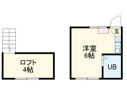 ピンクロック(ワンルーム/1階)の間取り写真