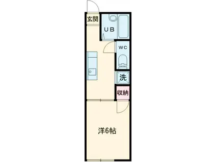 サンパレス宝町C棟(1K/1階)の間取り写真