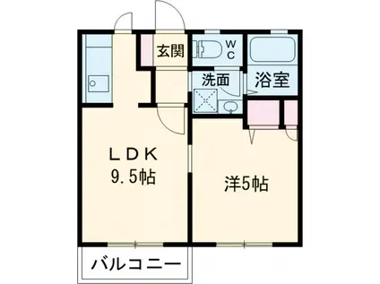 ドミールエブラA(1LDK/1階)の間取り写真