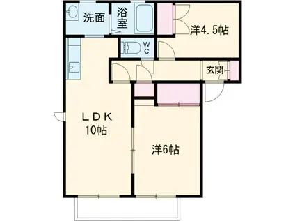 パルクセレーノ B(2LDK/2階)の間取り写真