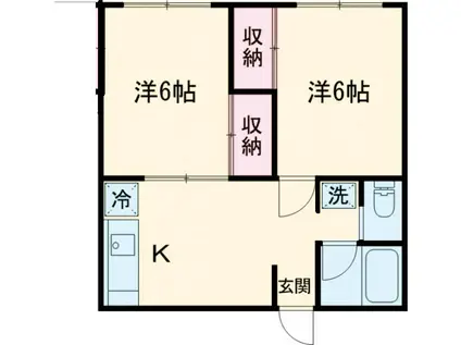 サンリバー早川(2DK/2階)の間取り写真