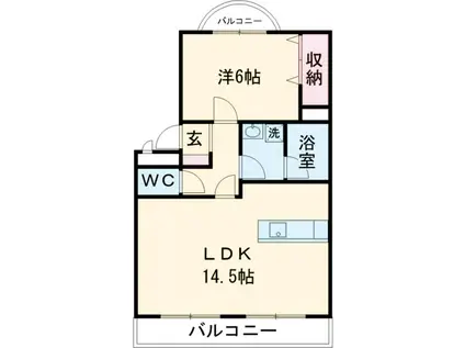 マンションクレアA(1LDK/3階)の間取り写真