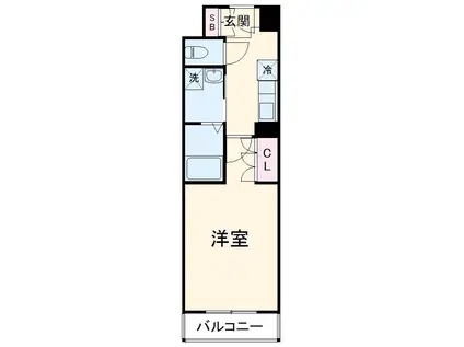 シャンピアコート茨木(1K/7階)の間取り写真