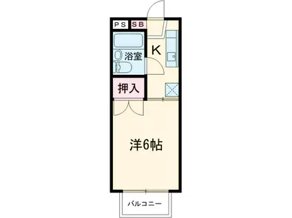 サマックスB棟(1K/1階)の間取り写真