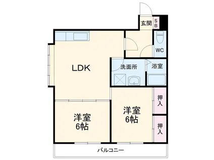 レジデンスY&M(2LDK/2階)の間取り写真