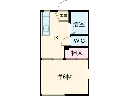 たかねハウス(1K/1階)の間取り写真