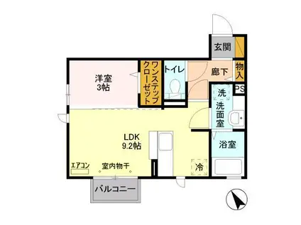 ラ・ボヌール金町(1LDK/2階)の間取り写真