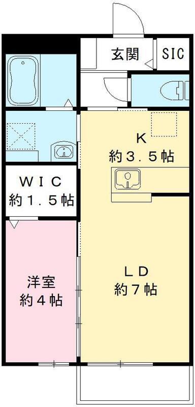 グランコートⅡ(1SK/2階)の間取り写真