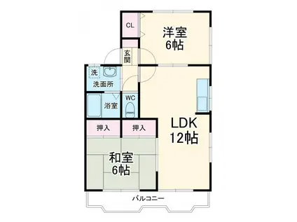 ソレイユⅠ(2LDK/1階)の間取り写真