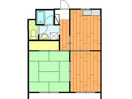 中央ハイツ(2DK/2階)の間取り写真