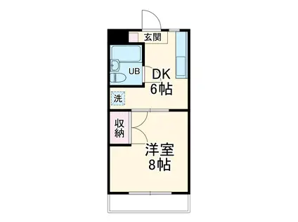 ロイヤルマルトウⅠ(1DK/3階)の間取り写真