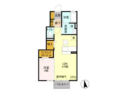 ディアーナⅡ(1LDK/1階)の間取り写真