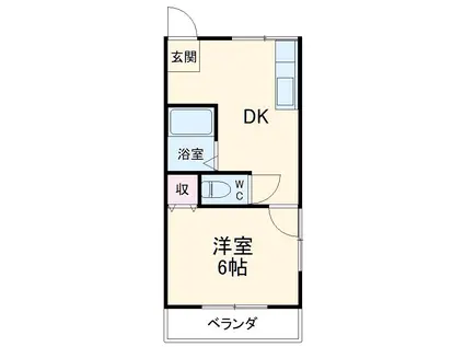 あかりコーポ(1DK/2階)の間取り写真
