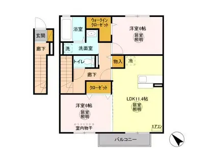 アネシス3(2LDK/2階)の間取り写真