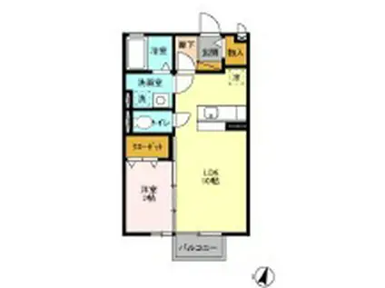 ROYAL PARK HIMEKO B(1LDK/2階)の間取り写真