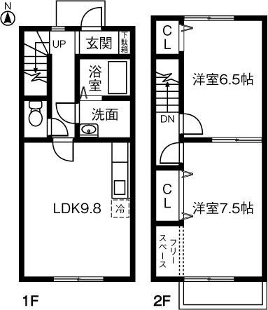 ＤＯＲＥＭＩ(2LDK)の間取り写真
