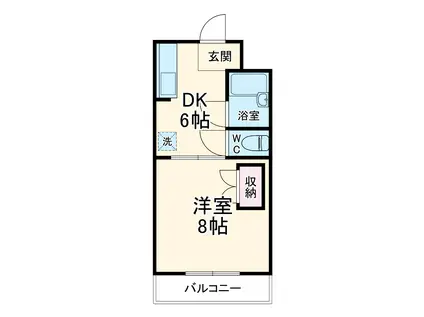 サンフラワーⅠ(1DK/3階)の間取り写真