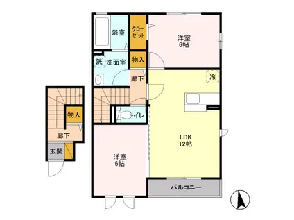 アレイズⅧ(2LDK/2階)の間取り写真