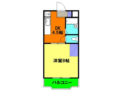 ヴェール(1DK/1階)の間取り写真