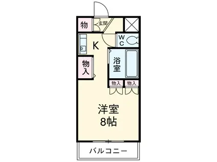 ステップⅧ(ワンルーム/5階)の間取り写真