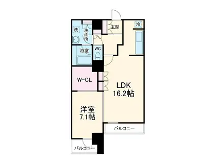 グランドミッドタワーズ大宮(1LDK/3階)の間取り写真