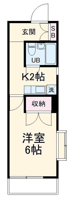 サンルビーASAHI(1K/4階)の間取り写真