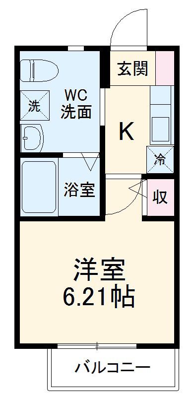 アトラス大豆戸(1K/1階)の間取り写真