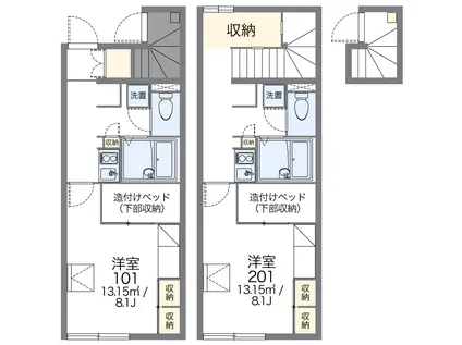 レオパレスクリスマスローズ(1K/2階)の間取り写真