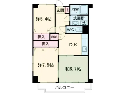 高井ハイツ(3DK/3階)の間取り写真