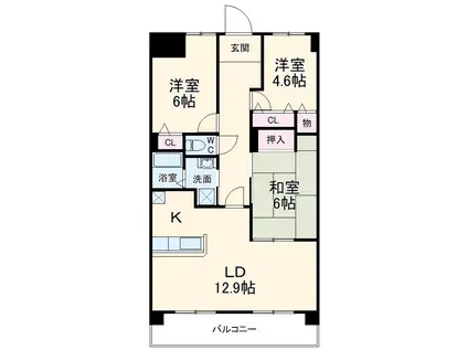 ARIA31レジデンス(3LDK/6階)の間取り写真