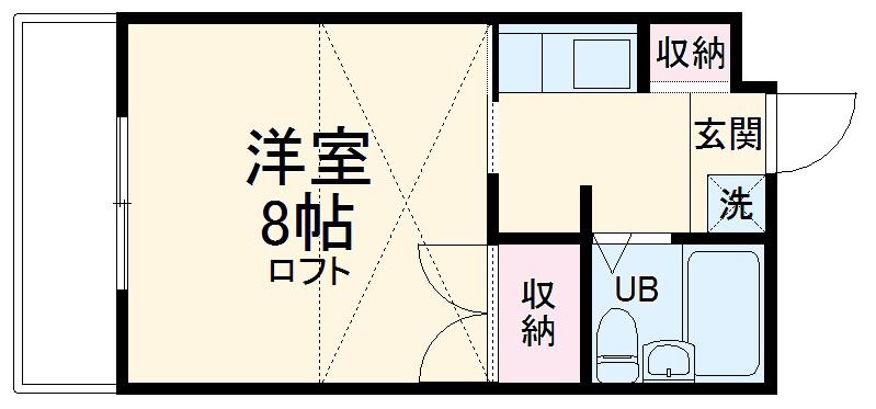 コナビック上西(1K/4階)の間取り写真