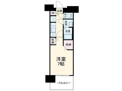 パルティール植田アネックス(1K/6階)の間取り写真