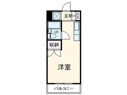 キャンパスシティー弥生(ワンルーム/1階)の間取り写真