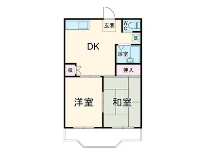 ヴィラコートFK(2DK/2階)の間取り写真