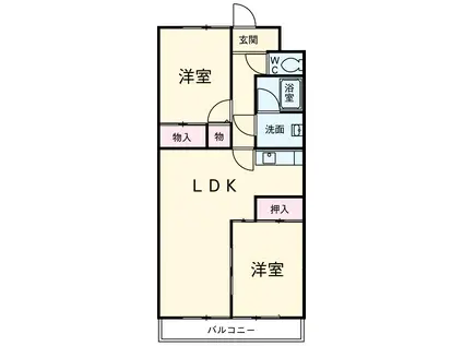 ラ・テラ鵜の森(2LDK/11階)の間取り写真