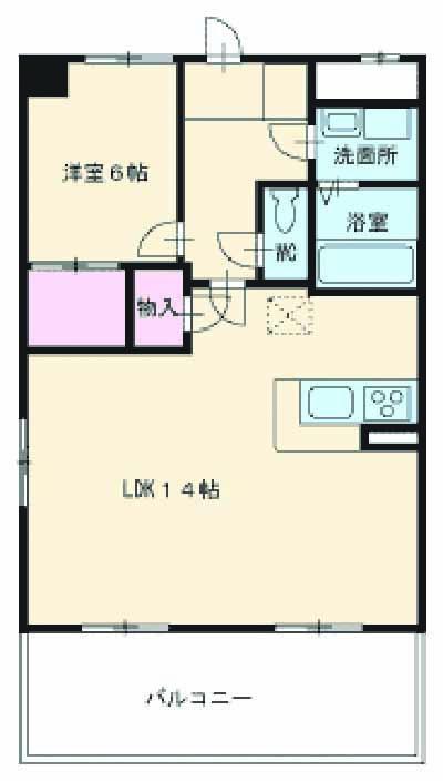 エスポワール七宝(1LDK/1階)の間取り写真
