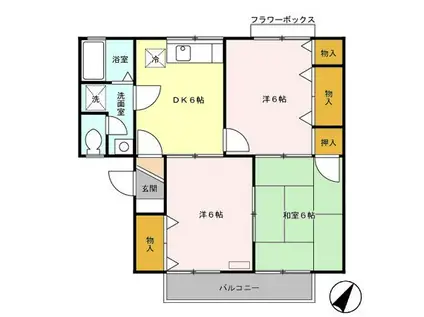 ニュー篠原ハイツ(3DK/2階)の間取り写真