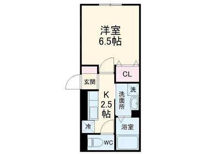 クレール藤沢2(1K/1階)の間取り写真
