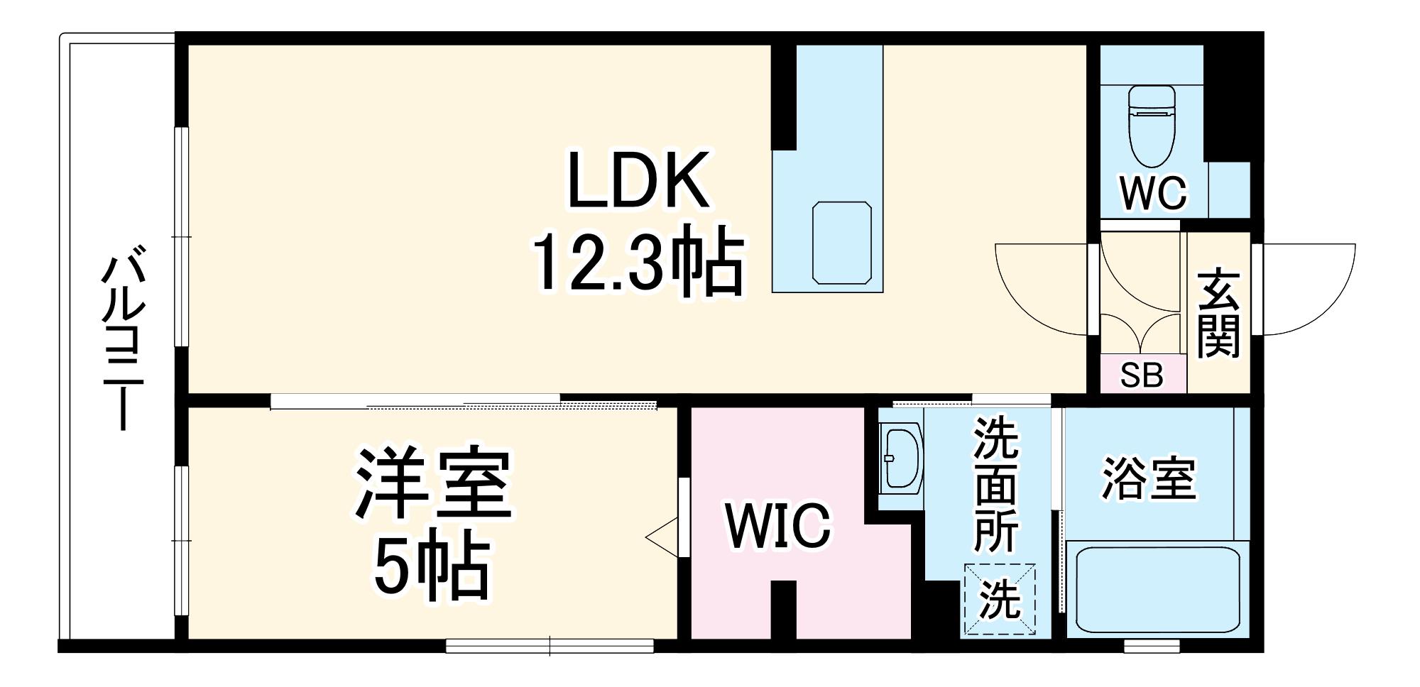 ライム海老塚(1LDK/2階)の間取り写真
