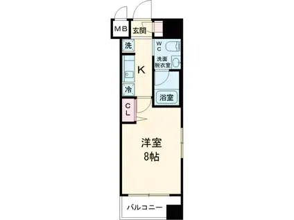 ZOOM池尻大橋(1K/9階)の間取り写真
